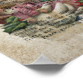 Poster Père Noël sur un arrière - plan de musique avec jo (Coin)