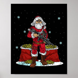 Poster Père Noël tactique de Noël 2e amendement fusil R