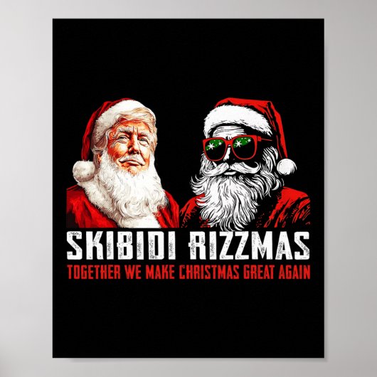 Poster Père Noël Trump Skibidi Rizzmas Rendre Noël Super (Devant)