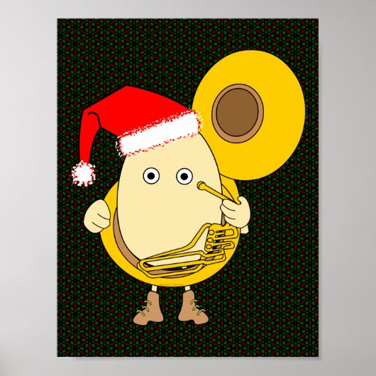 Poster Père Noël Tuba Player Egghead (Devant)