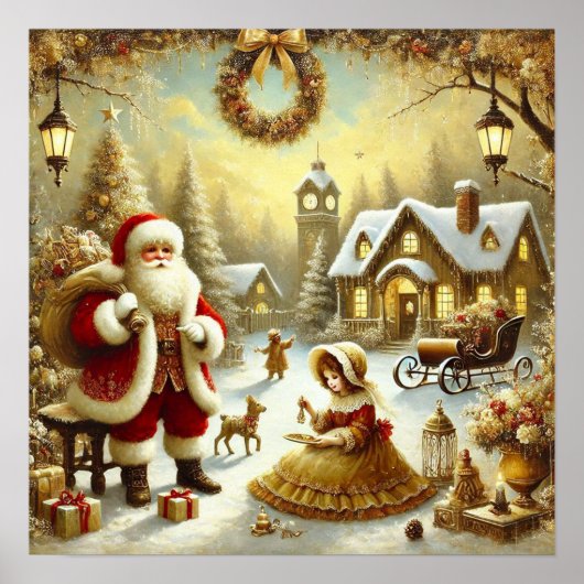 Poster Père Noël victorien (Devant)