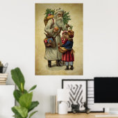 Poster père Noël vintage (Bureau à domicile)