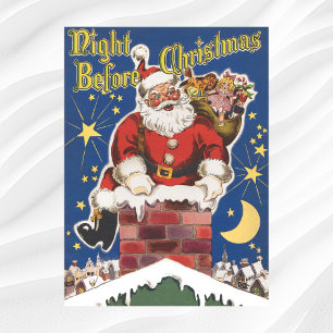 Poster Père Noël vintage, C'était la veille de Noël