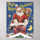 Poster Père Noël vintage, Cette Nuit Avant Noël (Devant)