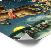 Poster Père Noël vintage et Sleigh (Coin)