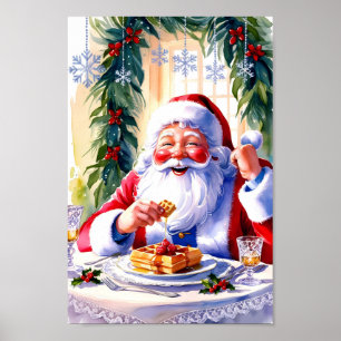Poster Père Noël's Holiday Brunch Modern Print
