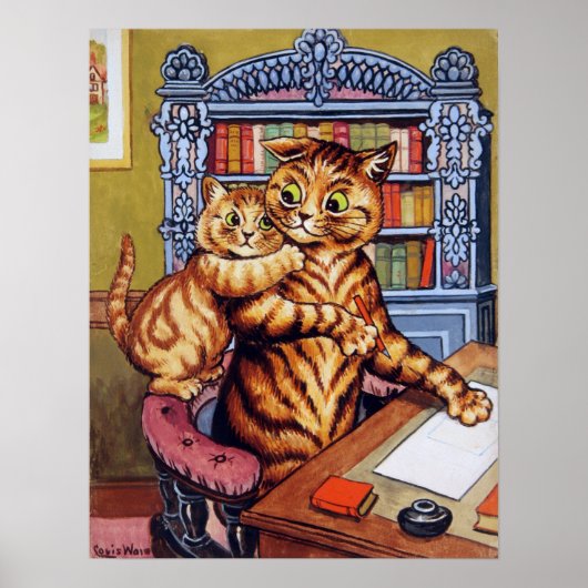 Poster Père (papa) chat, Louis Wain (Devant)