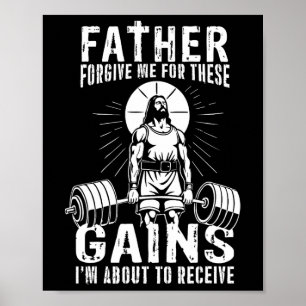 Poster Père Pardonne-Moi Pour Ces Gains - Drôle Gym Moti