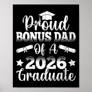 Poster Père suppléant fier de la promotion 2026 Diplômé s