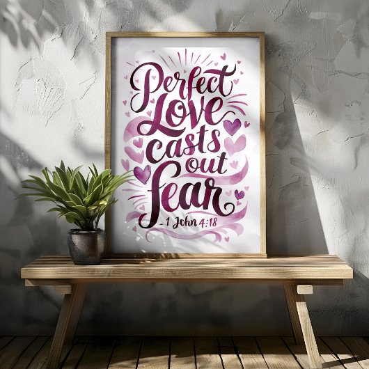 Poster Perfect Love Christian Scripture Wall Art