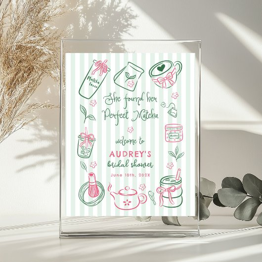 Poster Perfect Matcha Bridal Shower Green Welcome Sign