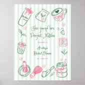 Poster Perfect Matcha Stripes Bridal Shower Welcome Sign (Devant)