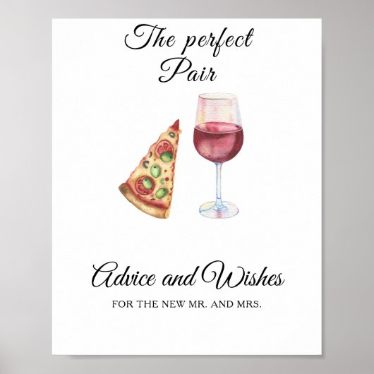 Poster Perfect pair bridal shower - Wishes for Newlyweds (Devant)