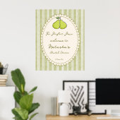 Poster Perfect pair pear bridal shower welcome sign (Bureau à domicile)