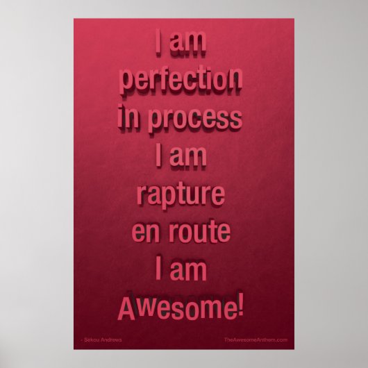 Poster "PERFECTION" génial (Confiance) (Devant)