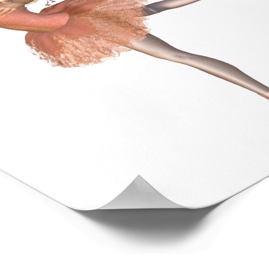 Poster Performance de ballet - Pose d'attitude (Coin)