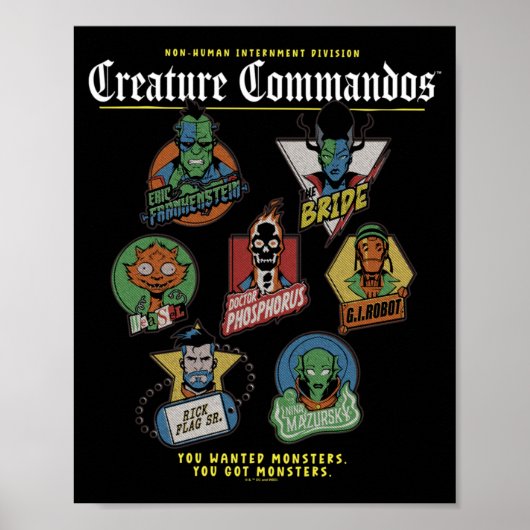 Poster Performances des badges de l'équipe de monstres (Devant)