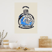 Poster Perfume bottle fashion watercolour illustration (Cuisine)