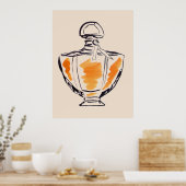 Poster Perfume bottle fashion watercolour illustration (Cuisine)