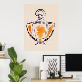 Poster Perfume bottle fashion watercolour illustration (Bureau à domicile)