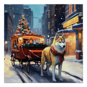Poster Période de fêtes d'Akita de Noël
