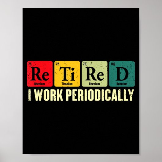 Poster Période de travail à la retraite Chimie Retraite (Devant)