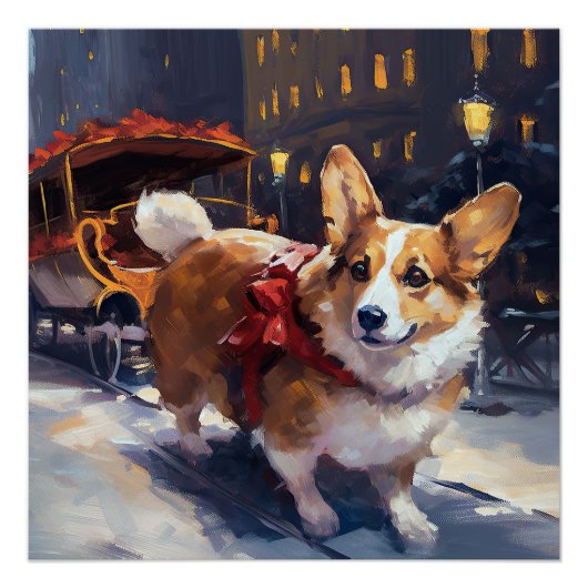 Poster Période festive de Noël Corgi (Devant)