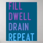 Poster Peritoneal Dialysis Fill Dwell Drain Repeat Funny  (Devant)