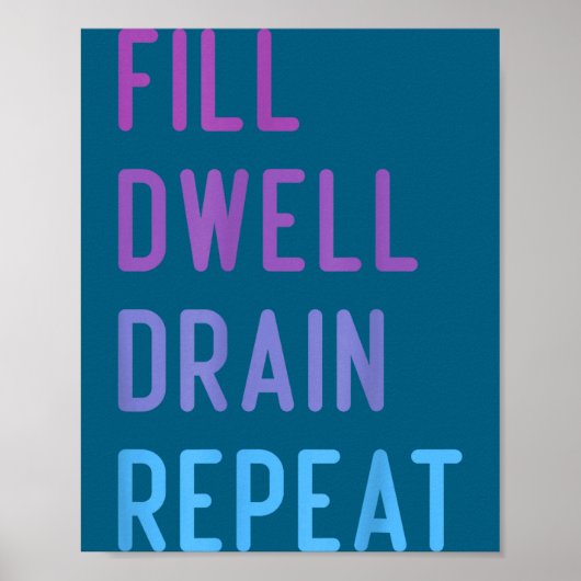 Poster Peritoneal Dialysis Fill Dwell Drain Repeat Funny (Devant)