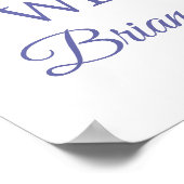 Poster Periwinkle Fuchsia Baby shower Floral Bienvenue (Coin)