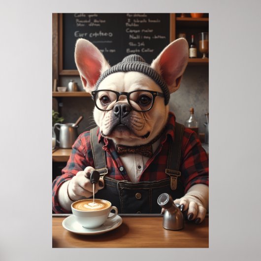 Poster Perk Up Pup : Frenchie Bar Brew (Devant)