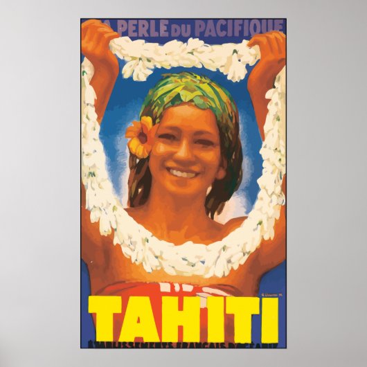 Poster Perle Du Pacifique Tahiti, Vintage (Devant)