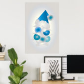 Poster Perle et bleu pour Noël (Bureau à domicile)