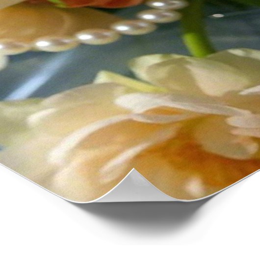 Poster Perles aux fleurs roses (Coin)