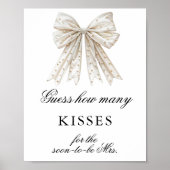 Poster Perles Bow combien de baisers Fête des mariées jeu (Devant)