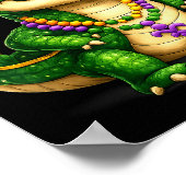 Poster Perles de Fun Alligator Mardi Gras Fête de Carnava (Coin)
