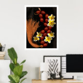 Poster Perles et fleurs (Bureau à domicile)