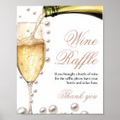 Poster Perles et Prosecco Barre de fleurs de douche nupti (Devant)