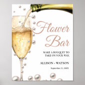 Poster Perles et Prosecco Barre de fleurs de douche nupti (Devant)