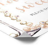 Poster Perles et Prosecco Champagne L'amour est doux sign (Coin)