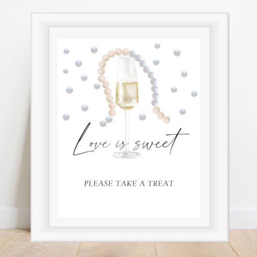 Poster Perles et Prosecco L'amour est doux