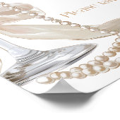 Poster Perles et Prosecco Merci d'être venus Panneau (Coin)