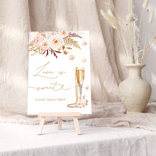 Poster Perles & Prosecco Floral L'amour est doux
