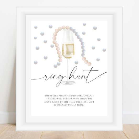Poster Perles & Prosecco - jeu de chasse à l'anneau pour 