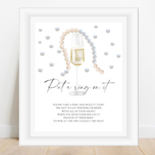Poster Perles & Prosecco - mettre un anneau dessus jeu