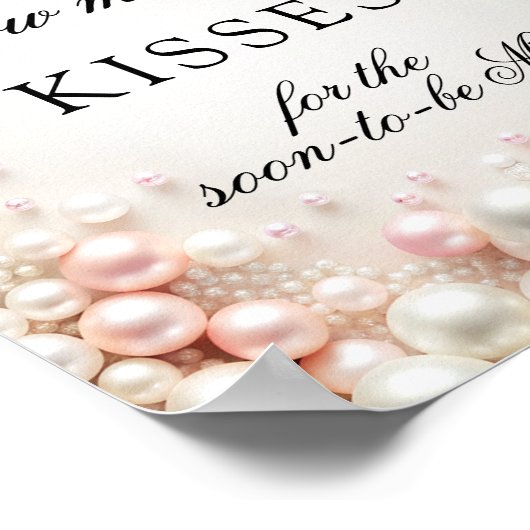 Poster Perles roses combien de baisers Fête des mariées j (Coin)