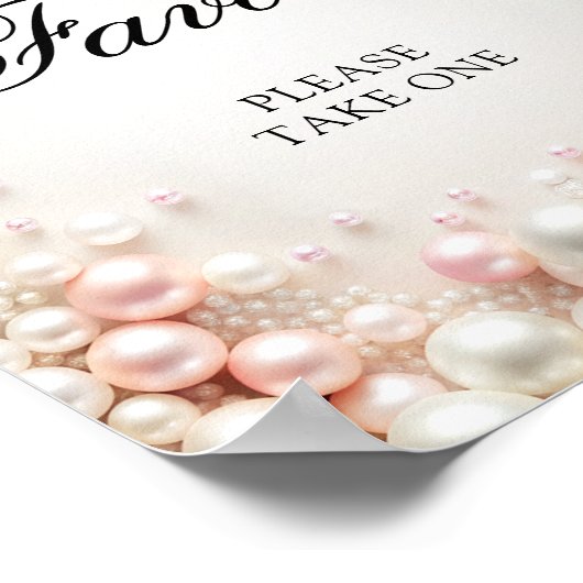 Poster Perles roses et blanches Fêtes des mariées privilé (Coin)