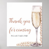 Poster Perles roses et Merci de Prosecco à venir (Devant)