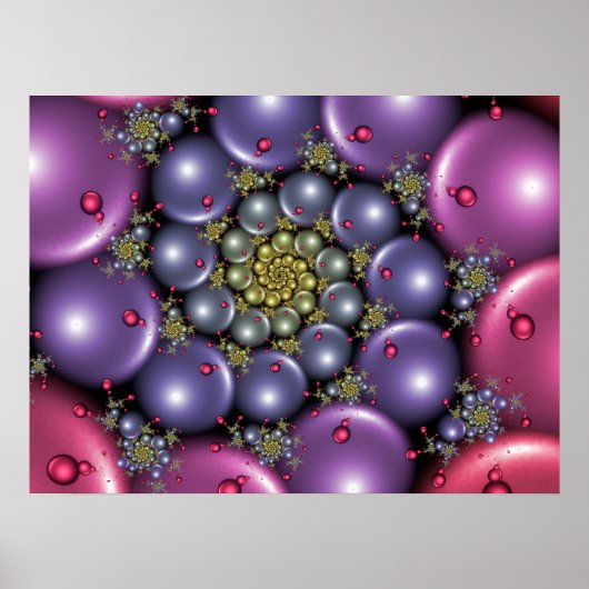 Poster Perles roses et violettes (Devant)
