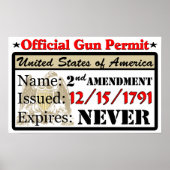 Poster Permis officiel d'armes à feu ! (Devant)